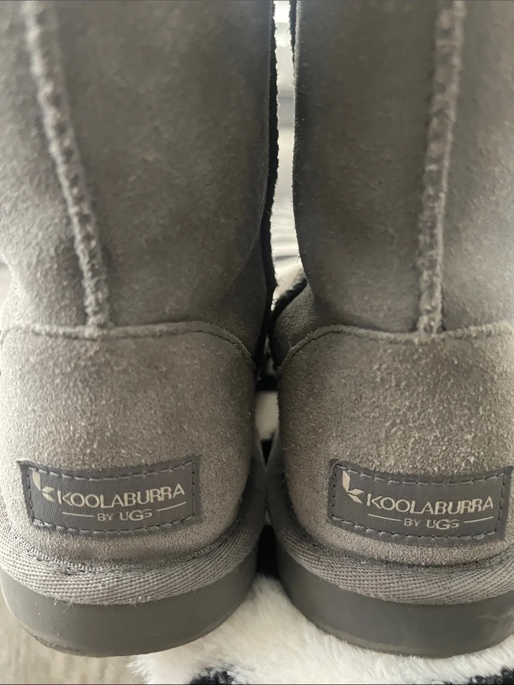 Koolaburra Kids Gray Suede Shearling Boots
